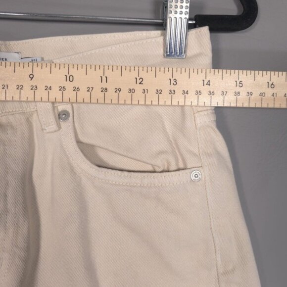 STOCKHOLM ATELIER & Other Stories Denim Shorts Raw Hem Button Fly Cotton Size 27 - Picture 5 of 12